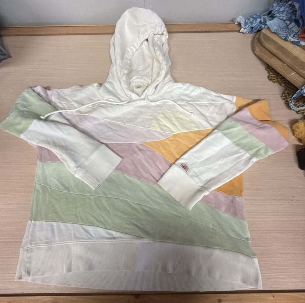 Faherty Brand Patchwork Sunset Hoodie Size L